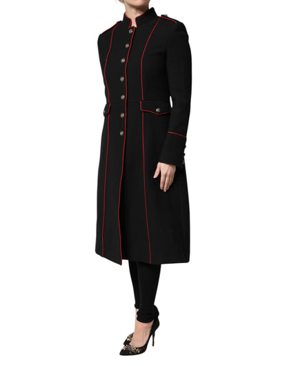 Trench Dolce & Gabbana femme droit en laine vierge noir – JKT41440