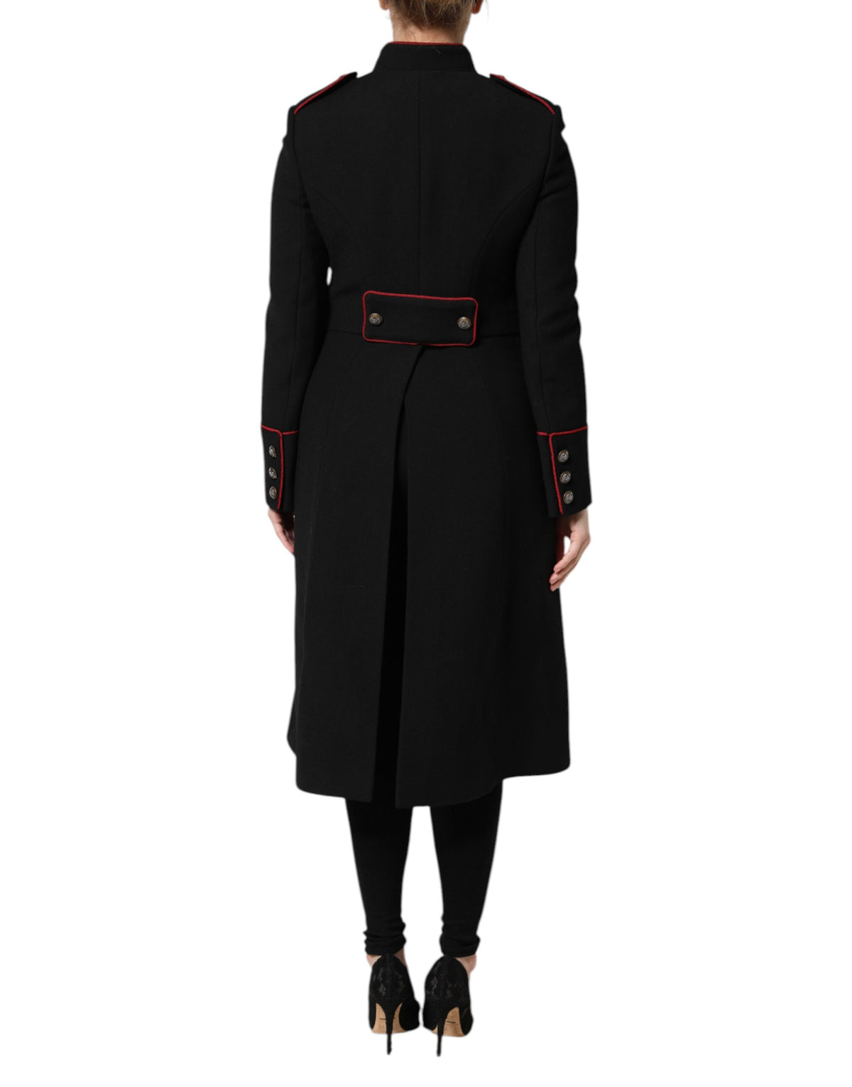 Trench Dolce & Gabbana femme droit en laine vierge noir – JKT41440