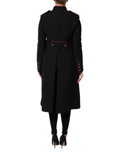 Trench Dolce & Gabbana femme droit en laine vierge noir – JKT41440