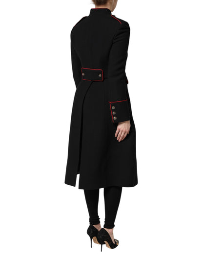 Trench Dolce & Gabbana femme droit en laine vierge noir – JKT41440