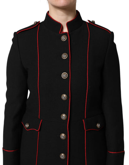 Trench Dolce & Gabbana femme droit en laine vierge noir – JKT41440