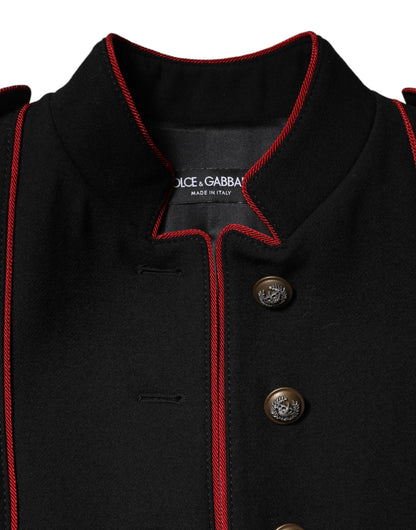 Trench Dolce & Gabbana femme droit en laine vierge noir – JKT41440