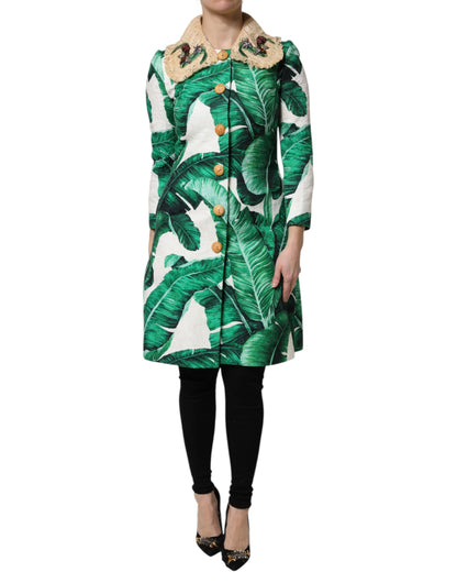 Trench Dolce & Gabbana femme imprimé feuilles en coton multicolore – JKT41444