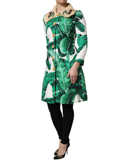 Trench Dolce & Gabbana femme imprimé feuilles en coton multicolore – JKT41444