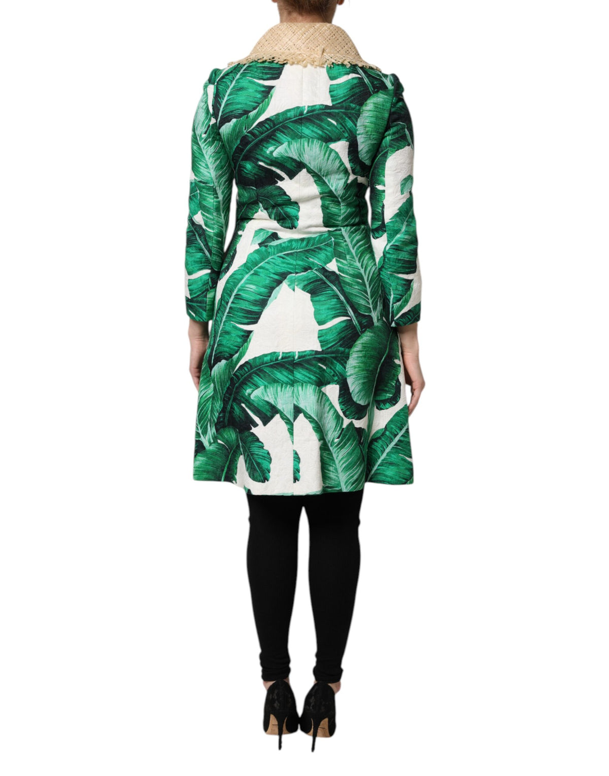 Trench Dolce & Gabbana femme imprimé feuilles en coton multicolore – JKT41444