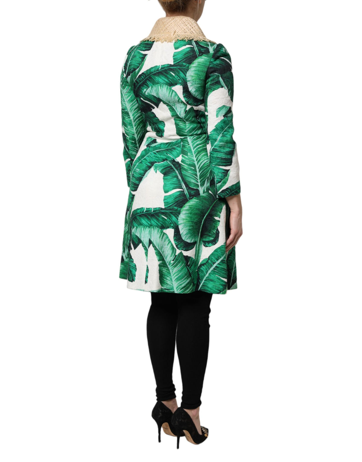 Trench Dolce & Gabbana femme imprimé feuilles en coton multicolore – JKT41444