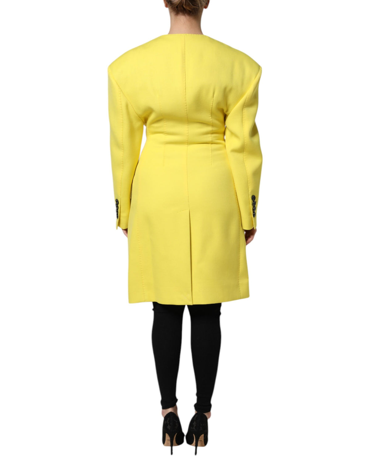 Trench Dolce & Gabbana femme croisé en laine vierge jaune – JKT41446