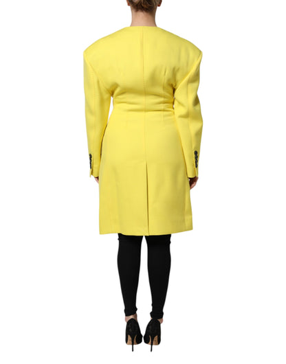 Trench Dolce & Gabbana femme croisé en laine vierge jaune – JKT41446