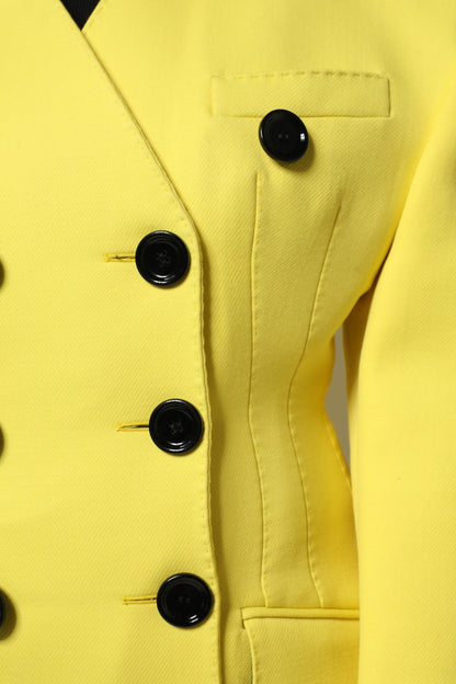Trench Dolce & Gabbana femme croisé en laine vierge jaune – JKT41446