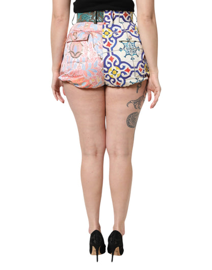 Dolce & Gabbana Multicolor High Waist Women Hot Pants Shorts by Dolce & Gabbana