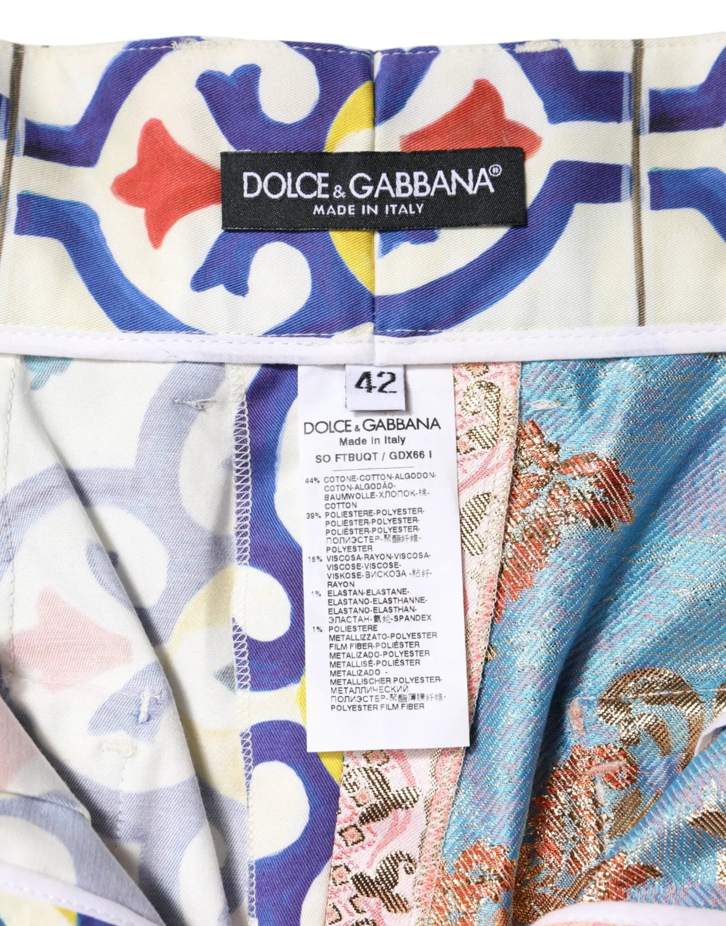 Dolce & Gabbana Multicolor High Waist Women Hot Pants Shorts by Dolce & Gabbana