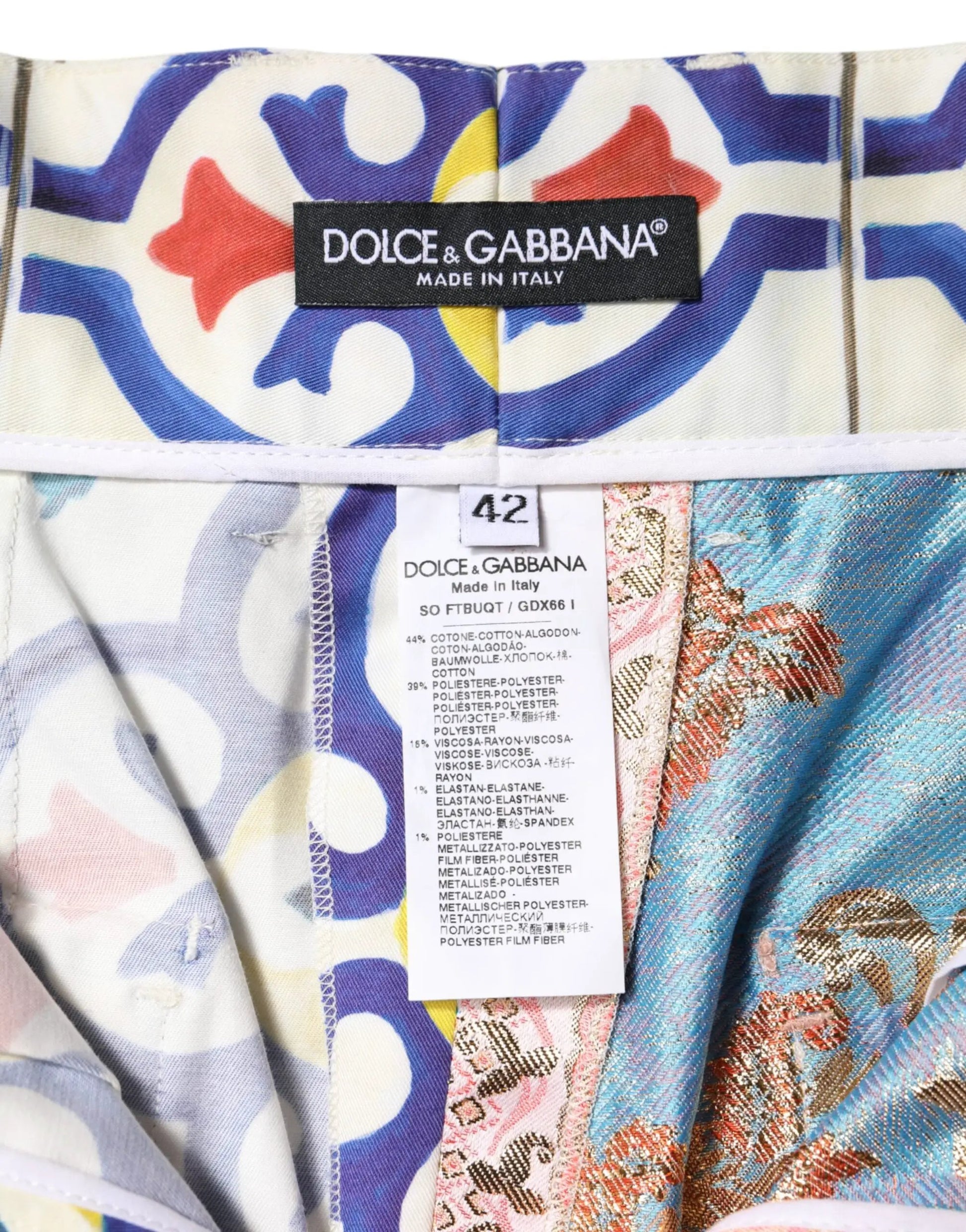 Dolce & Gabbana Multicolor High Waist Women Hot Pants Shorts by Dolce & Gabbana