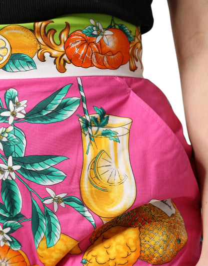 Dolce & Gabbana Pink Printed High Waist Hot Pants Shorts by Dolce & Gabbana