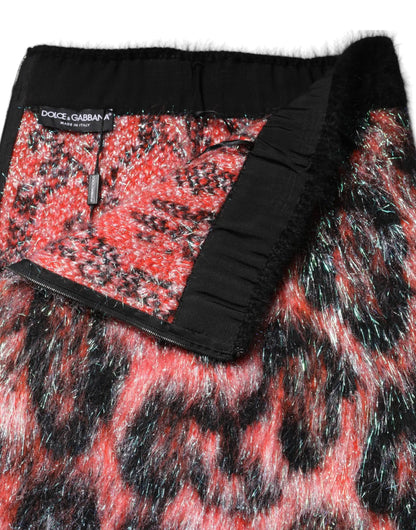 Dolce & Gabbana Multicolor Plush High Waist Mini Skirt by Dolce & Gabbana