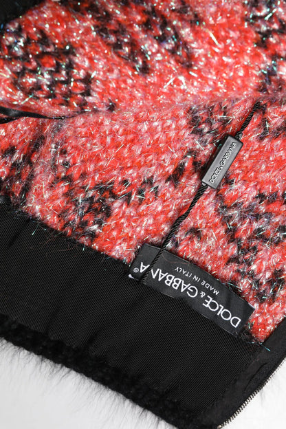 Dolce & Gabbana Multicolor Plush High Waist Mini Skirt by Dolce & Gabbana