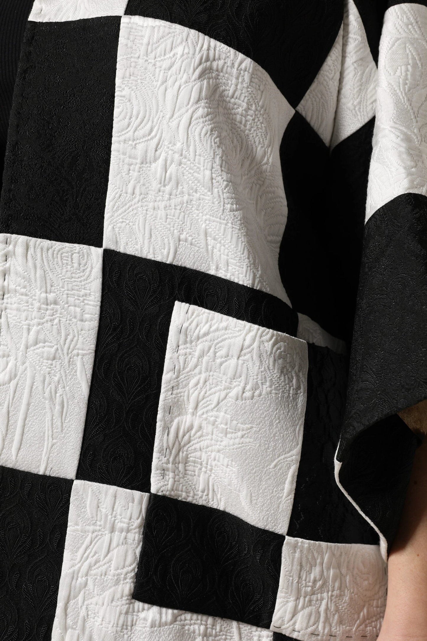 Dolce & Gabbana White Black Patchwork Jacquard Blazer Jacket by Dolce & Gabbana