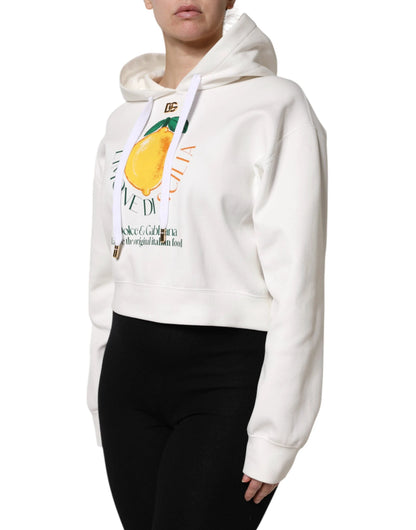 Dolce & Gabbana Ivory Cotton Printed Hooded Pullover Sweater by Dolce & Gabbana