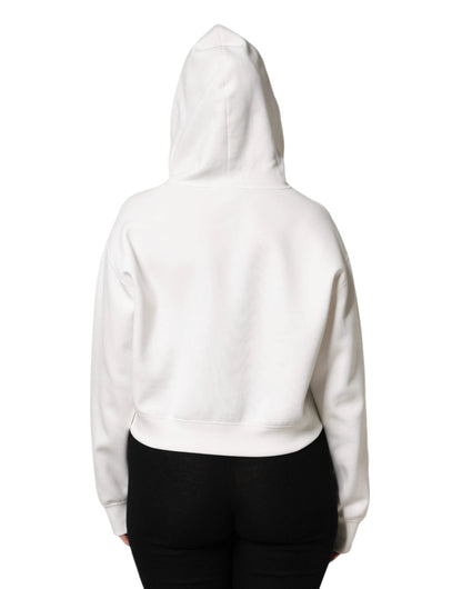Dolce & Gabbana Ivory Cotton Printed Hooded Pullover Sweater by Dolce & Gabbana