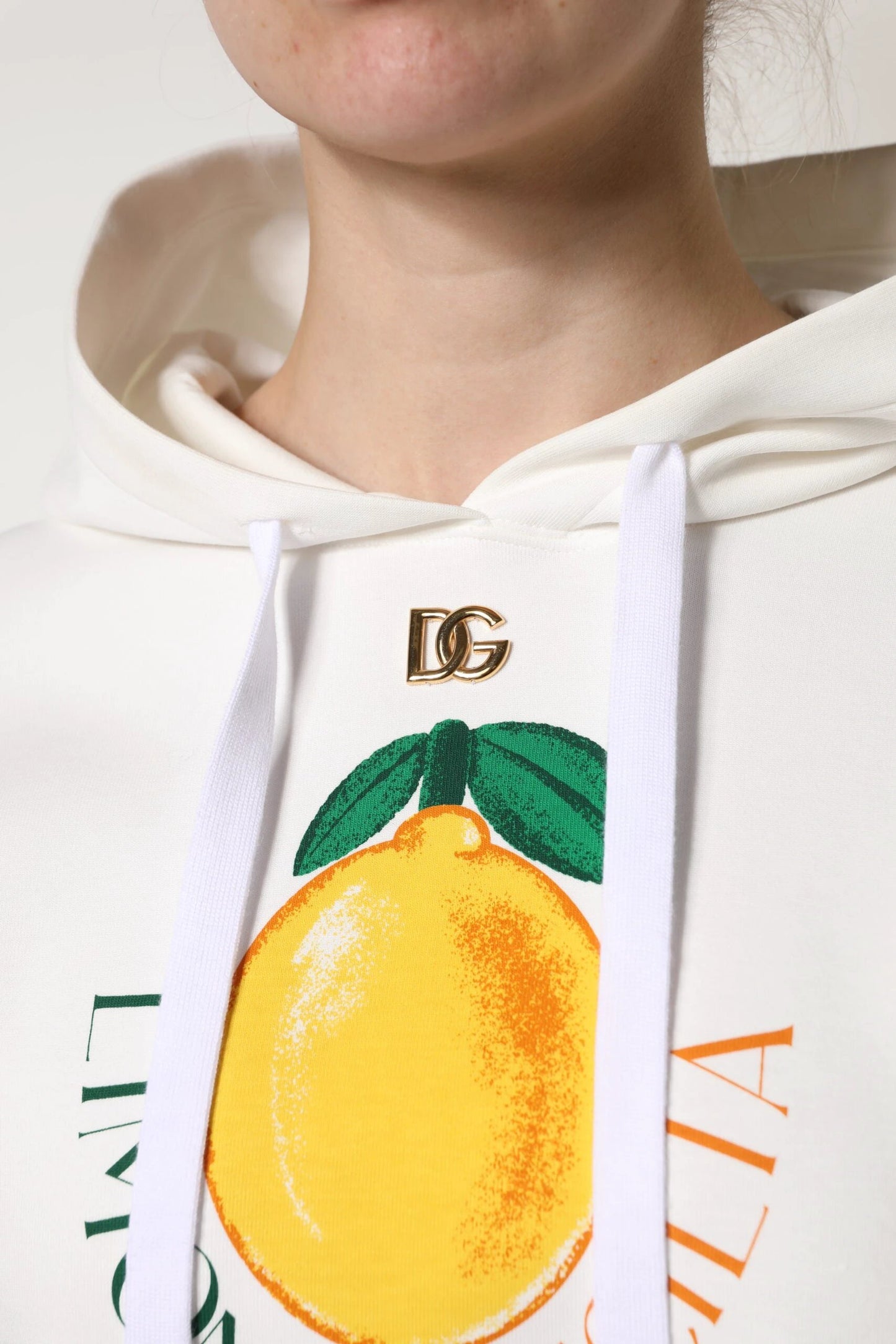 Dolce & Gabbana Ivory Cotton Printed Hooded Pullover Sweater by Dolce & Gabbana