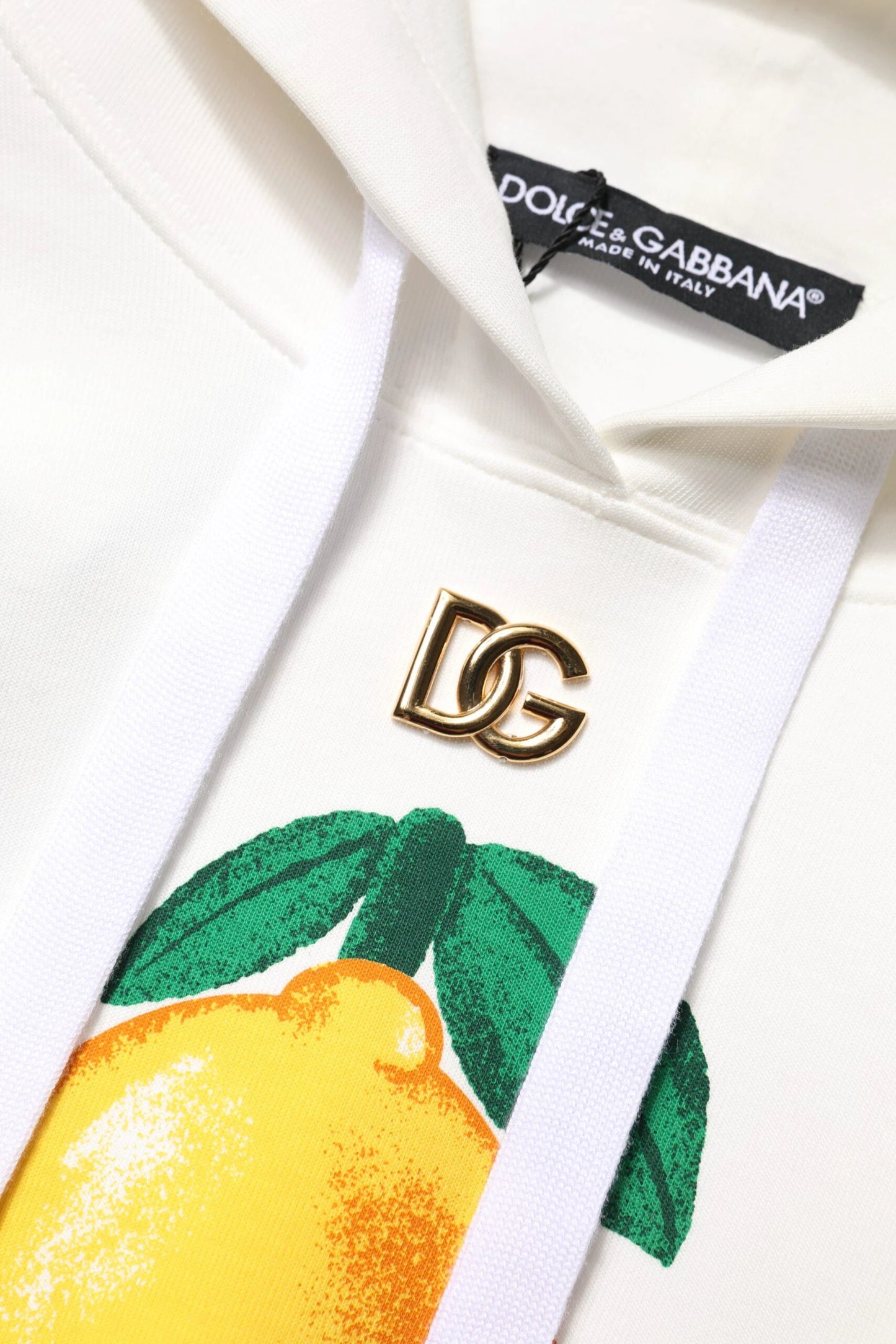 Dolce & Gabbana Ivory Cotton Printed Hooded Pullover Sweater by Dolce & Gabbana