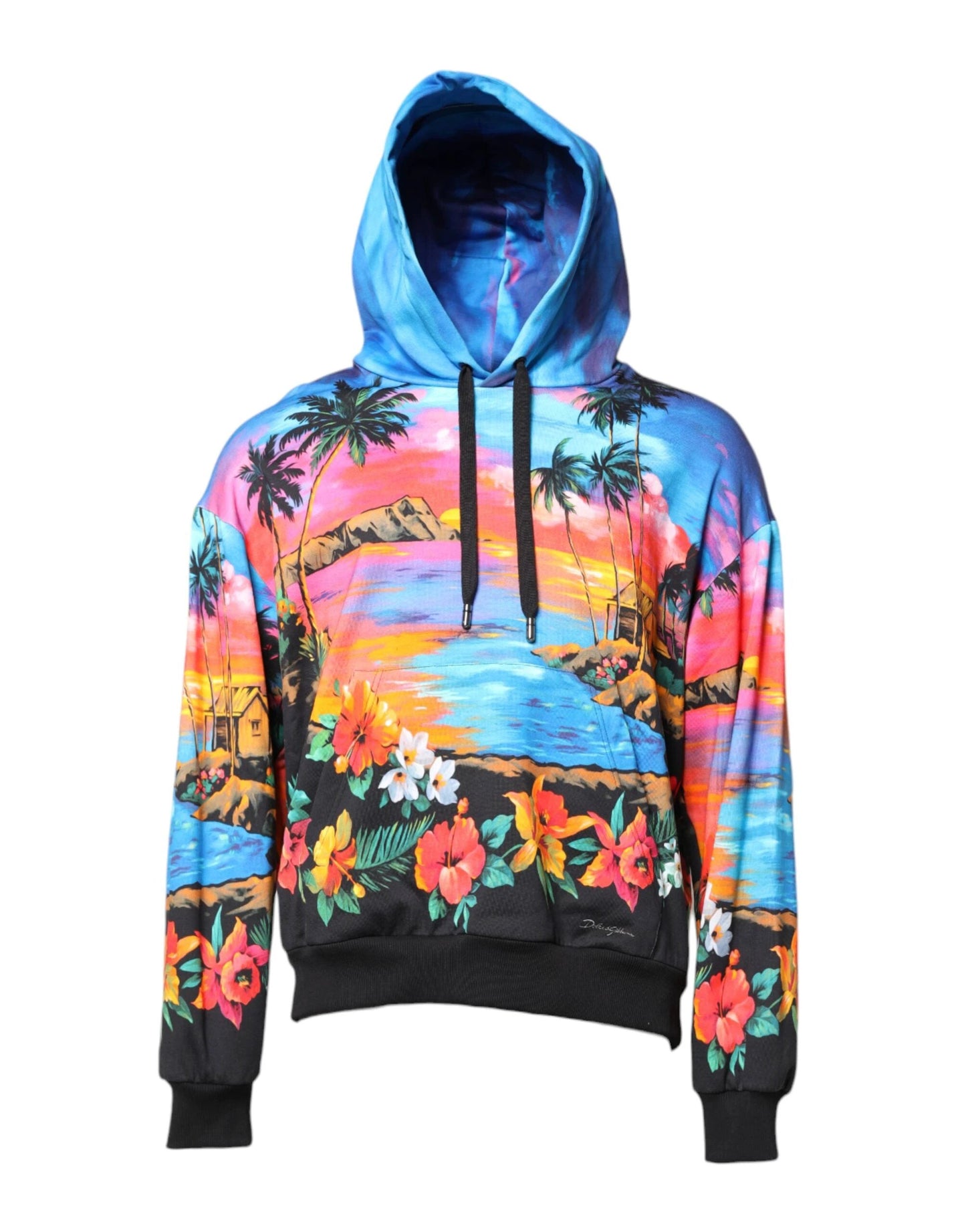 Dolce & Gabbana Multicolor Print Hooded Sweatshirt Sweater by Dolce & Gabbana