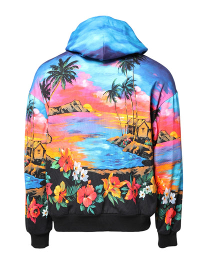 Dolce & Gabbana Multicolor Print Hooded Sweatshirt Sweater by Dolce & Gabbana