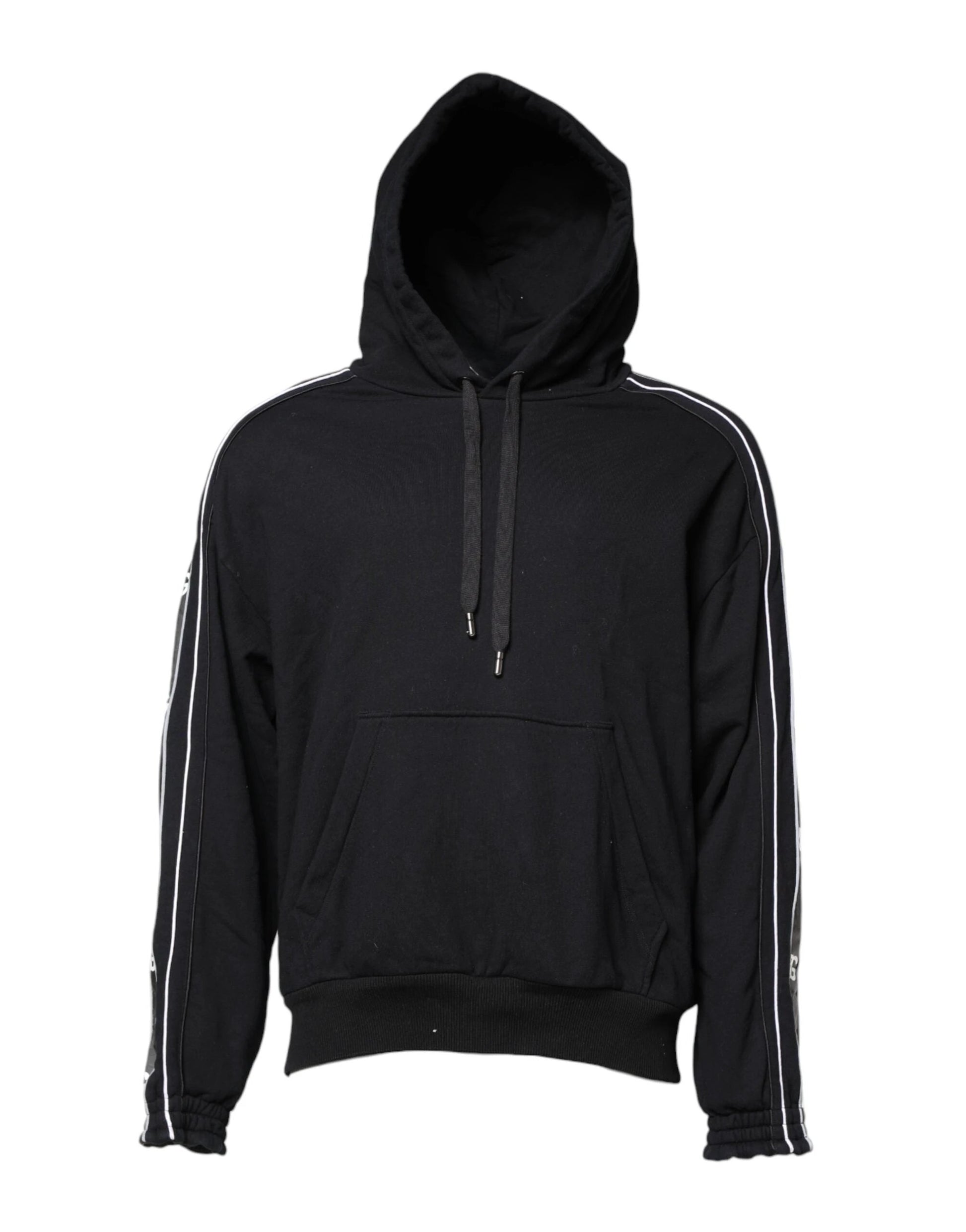 Dolce & Gabbana Black Cotton Logo Hooded Sweatshirt Sweater by Dolce & Gabbana