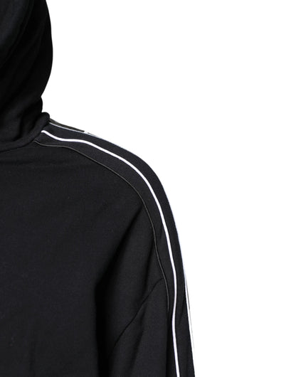 Dolce & Gabbana Black Cotton Logo Hooded Sweatshirt Sweater by Dolce & Gabbana