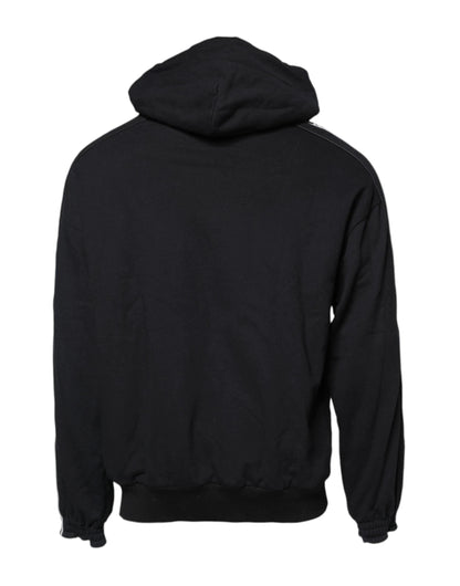 Dolce & Gabbana Black Cotton Logo Hooded Sweatshirt Sweater by Dolce & Gabbana