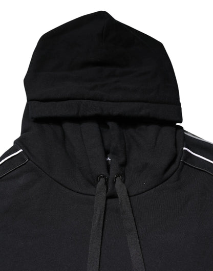 Dolce & Gabbana Black Cotton Logo Hooded Sweatshirt Sweater by Dolce & Gabbana