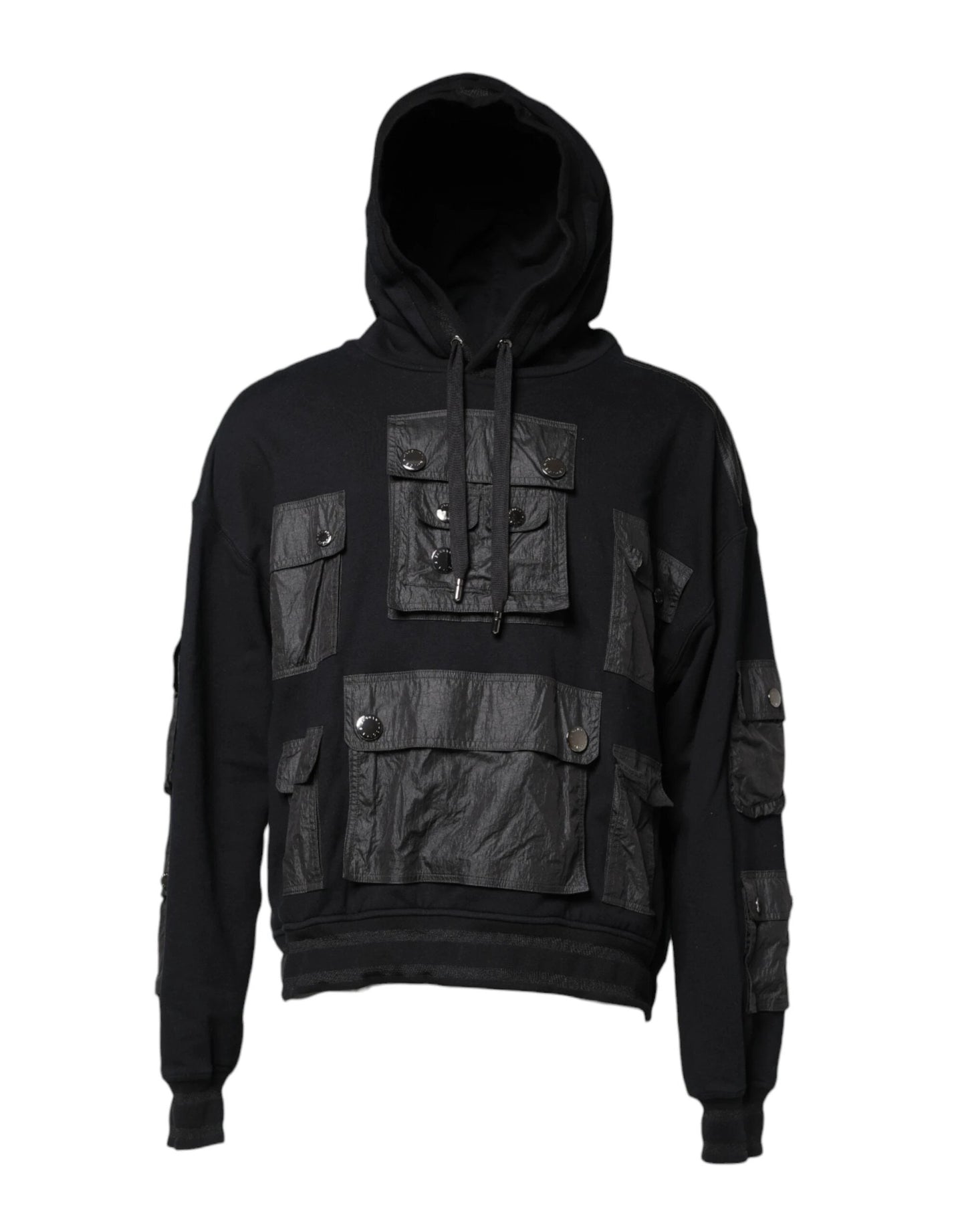 Dolce & Gabbana Black Cotton Hooded Sweatshirt Sweater by Dolce & Gabbana