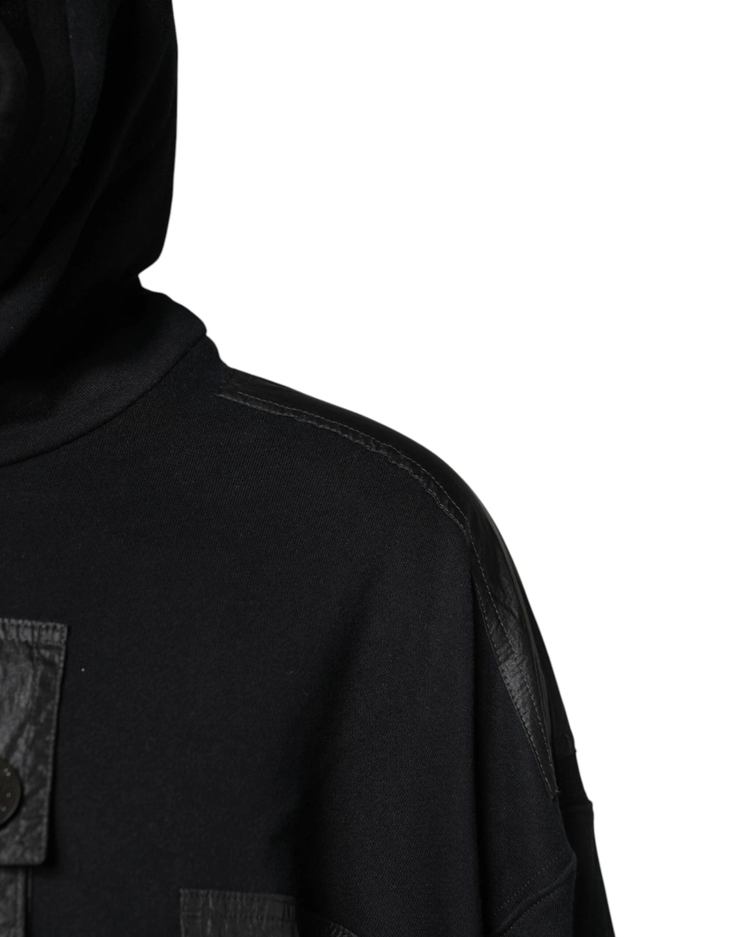 Dolce & Gabbana Black Cotton Hooded Sweatshirt Sweater by Dolce & Gabbana