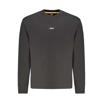 Sweat-shirt Hugo Boss homme col rond en coton noir – BO-33922