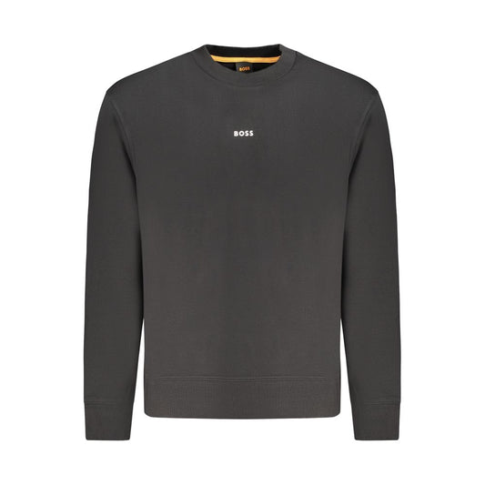 Sweat-shirt Hugo Boss homme col rond en coton noir – BO-33922
