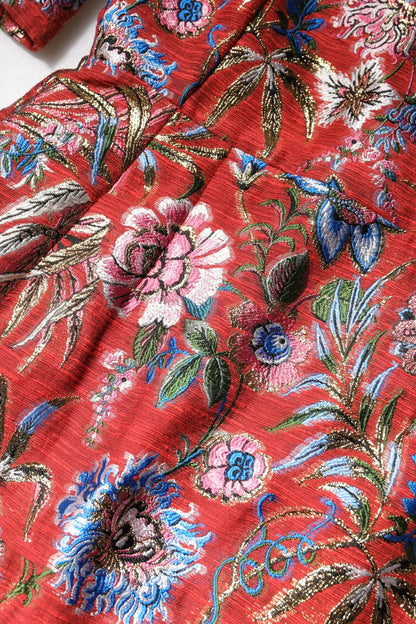 Dolce & Gabbana Red Floral Jacquard A-line Mini Dress by Dolce & Gabbana