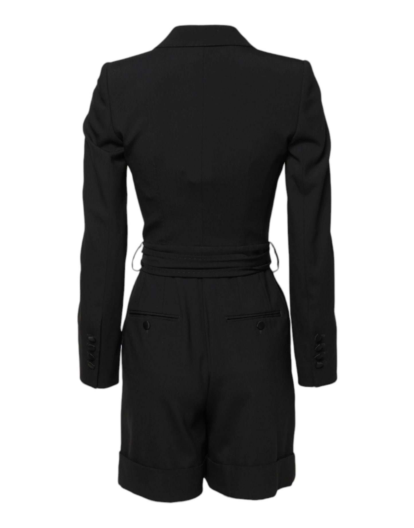Dolce & Gabbana Black Wool Jumpsuit Dress Women Coat Jacket by Dolce & Gabbana