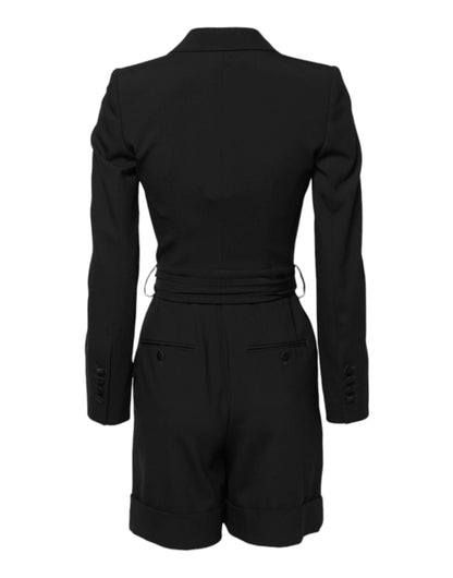Dolce & Gabbana Black Wool Jumpsuit Dress Women Coat Jacket by Dolce & Gabbana