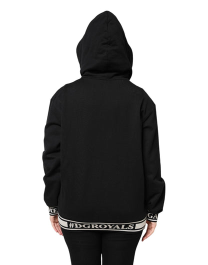 Dolce & Gabbana Black Cotton Hooded Full Zip Sweatshirt Sweater by Dolce & Gabbana