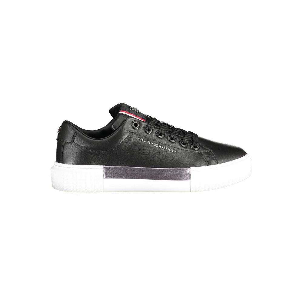 Tommy Hilfiger Black Leather Women's Sneaker