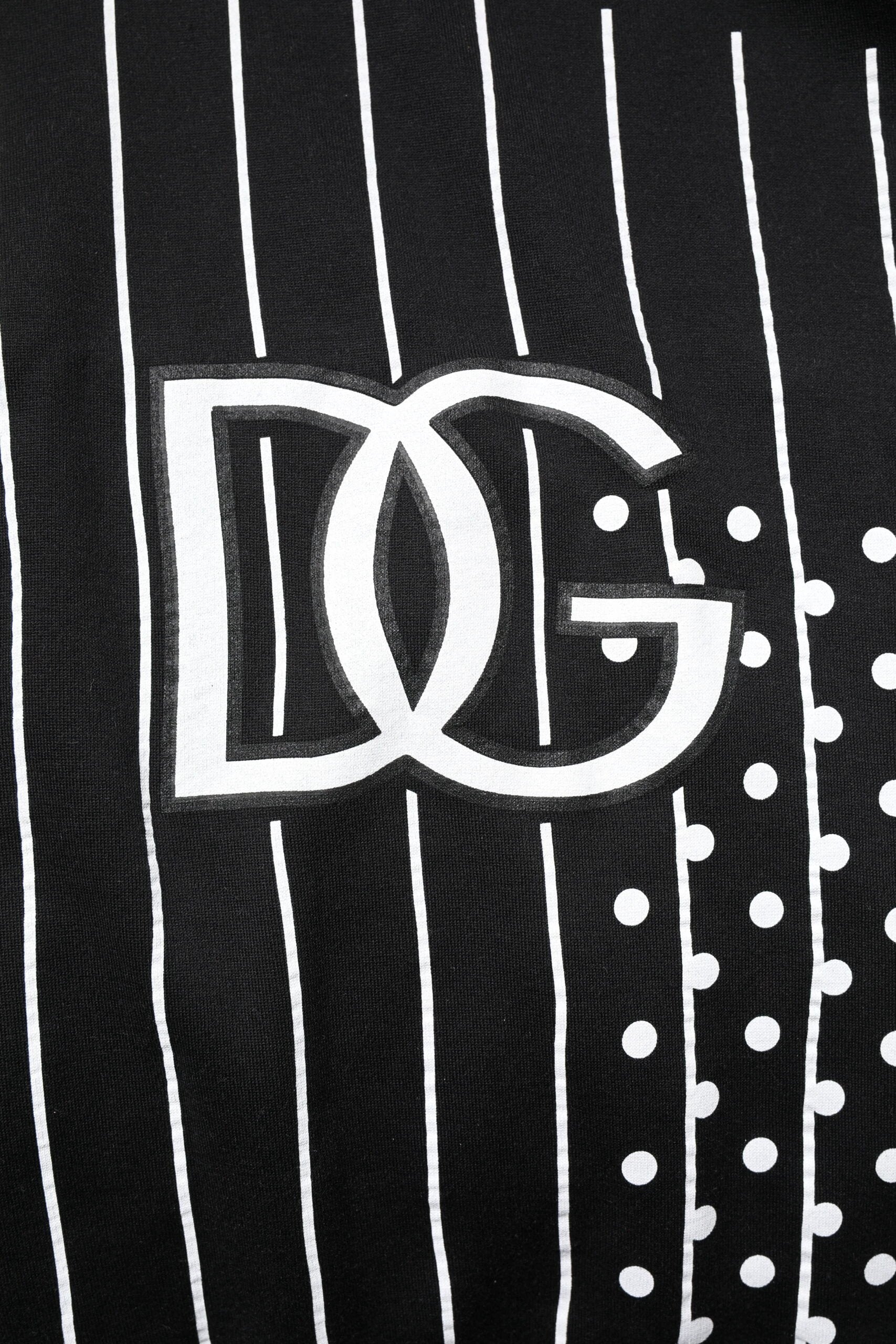 Dolce & Gabbana Black White Stripe Hooded Sweatshirt Sweater by Dolce & Gabbana