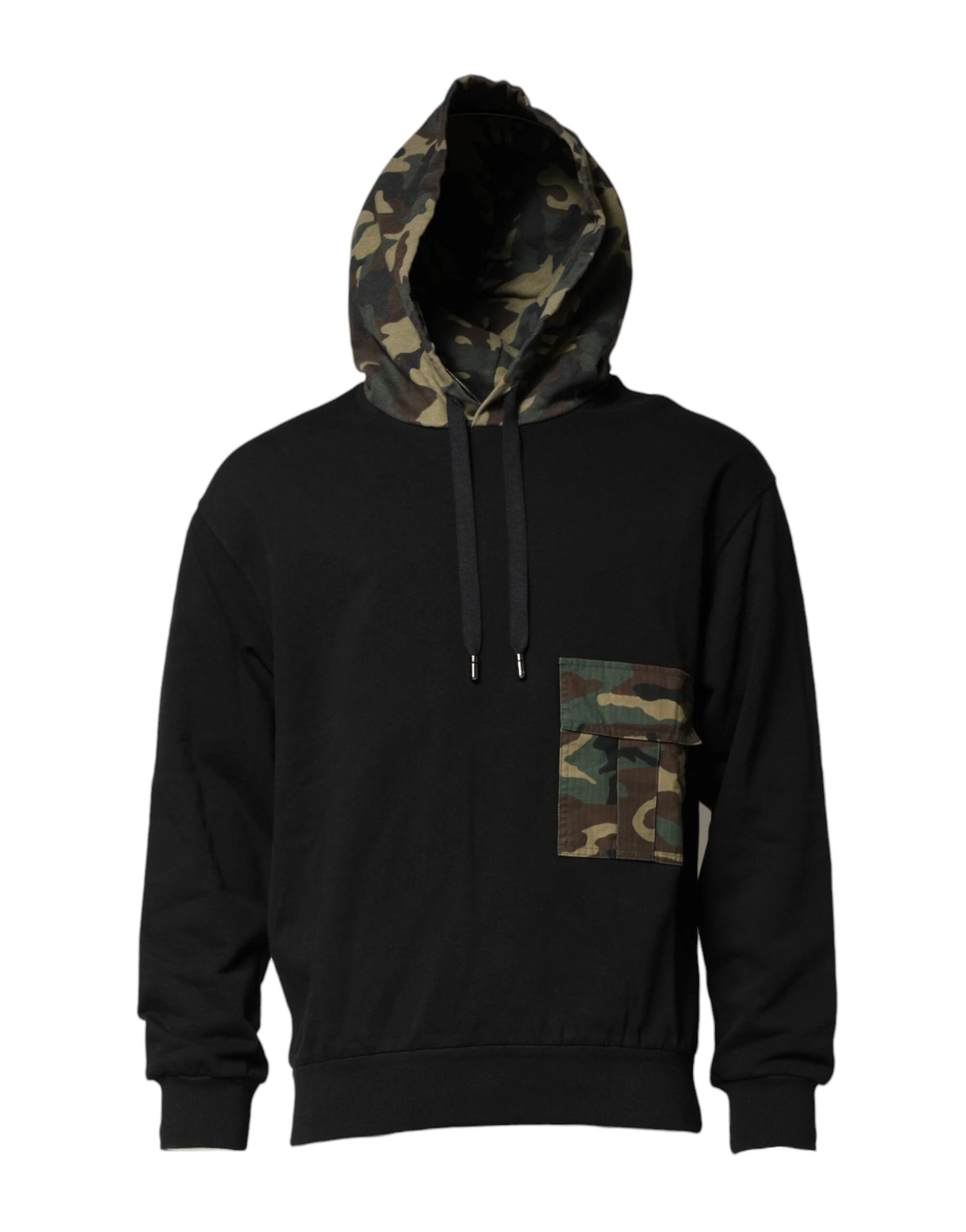 Dolce & Gabbana Black Camouflage Hooded Sweatshirt Sweater by Dolce & Gabbana
