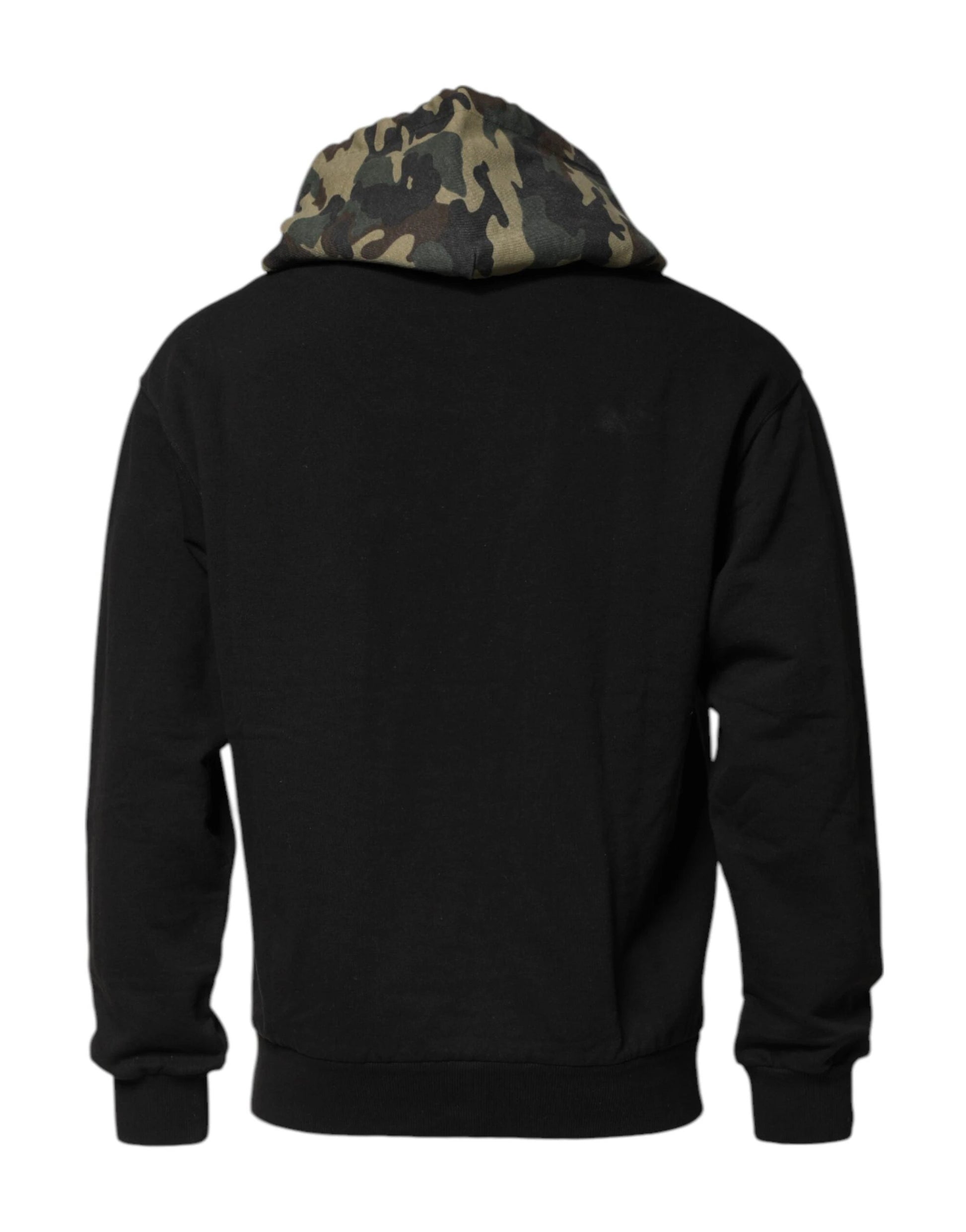 Dolce & Gabbana Black Camouflage Hooded Sweatshirt Sweater by Dolce & Gabbana