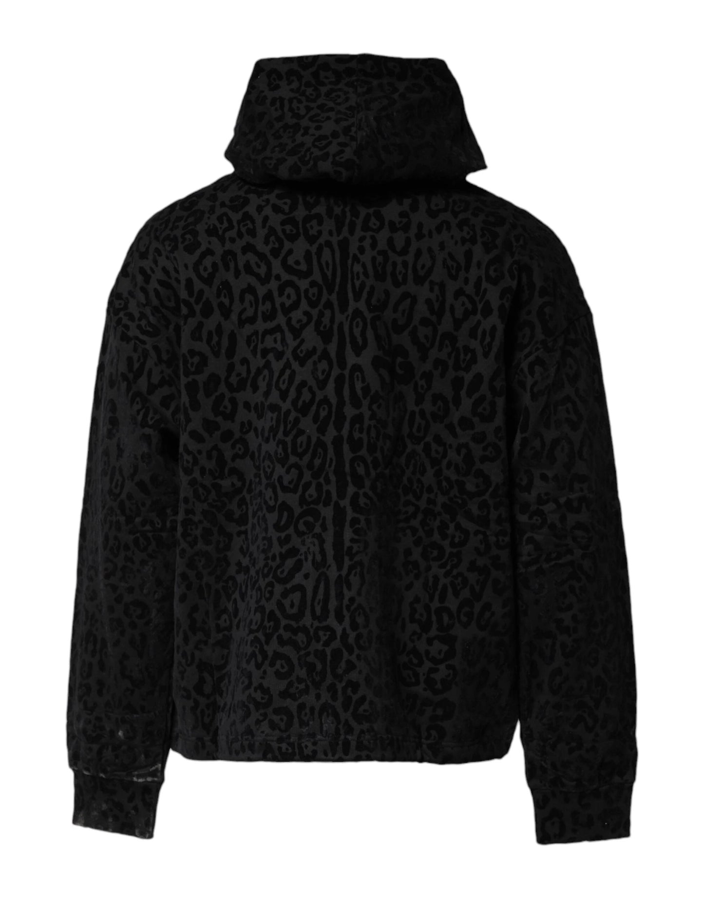 Dolce & Gabbana Black Leopard Full Zip Hooded Sweatshirt Sweater by Dolce & Gabbana