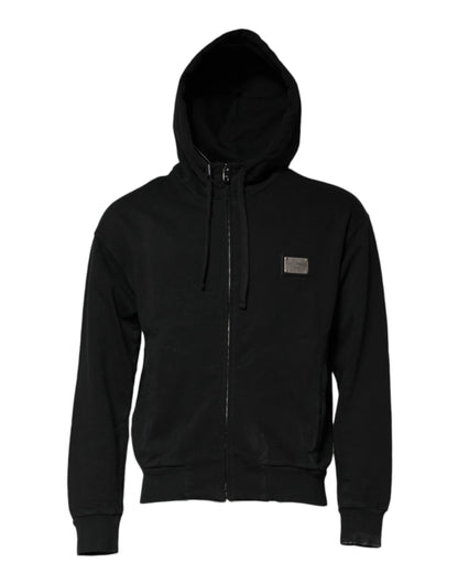 Dolce & Gabbana Black Logo Full Zip Hooded Men Sweatshirt Sweater by Dolce & Gabbana