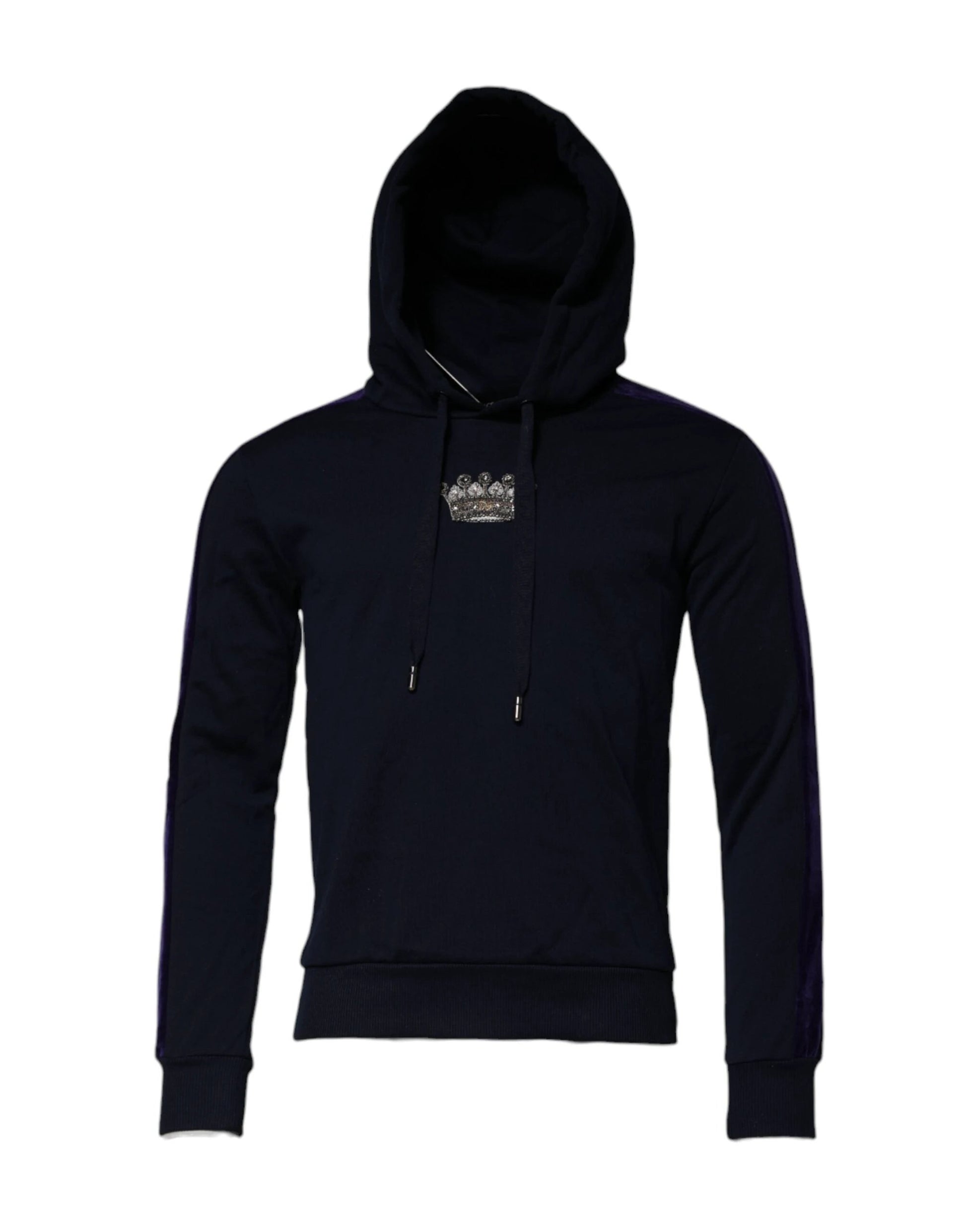 Dolce & Gabbana Black Crown Cotton Hooded Sweatshirt Sweater by Dolce & Gabbana
