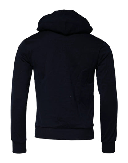 Dolce & Gabbana Black Crown Cotton Hooded Sweatshirt Sweater by Dolce & Gabbana