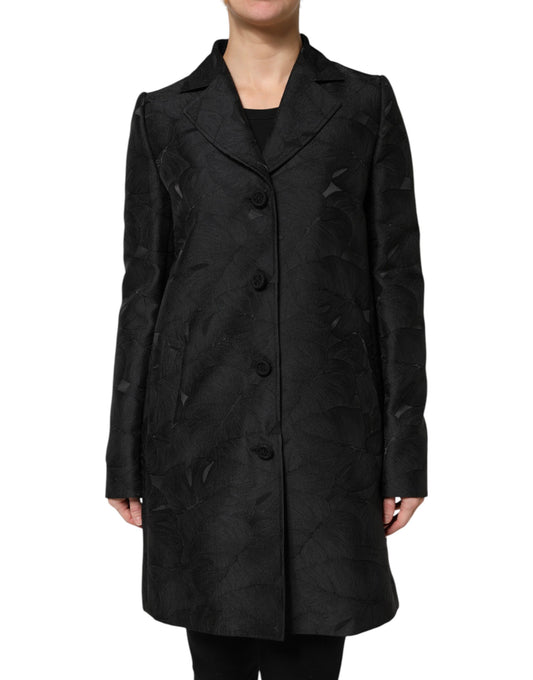 Trench Dolce & Gabbana femme long droit en polyester noir – KOS2319