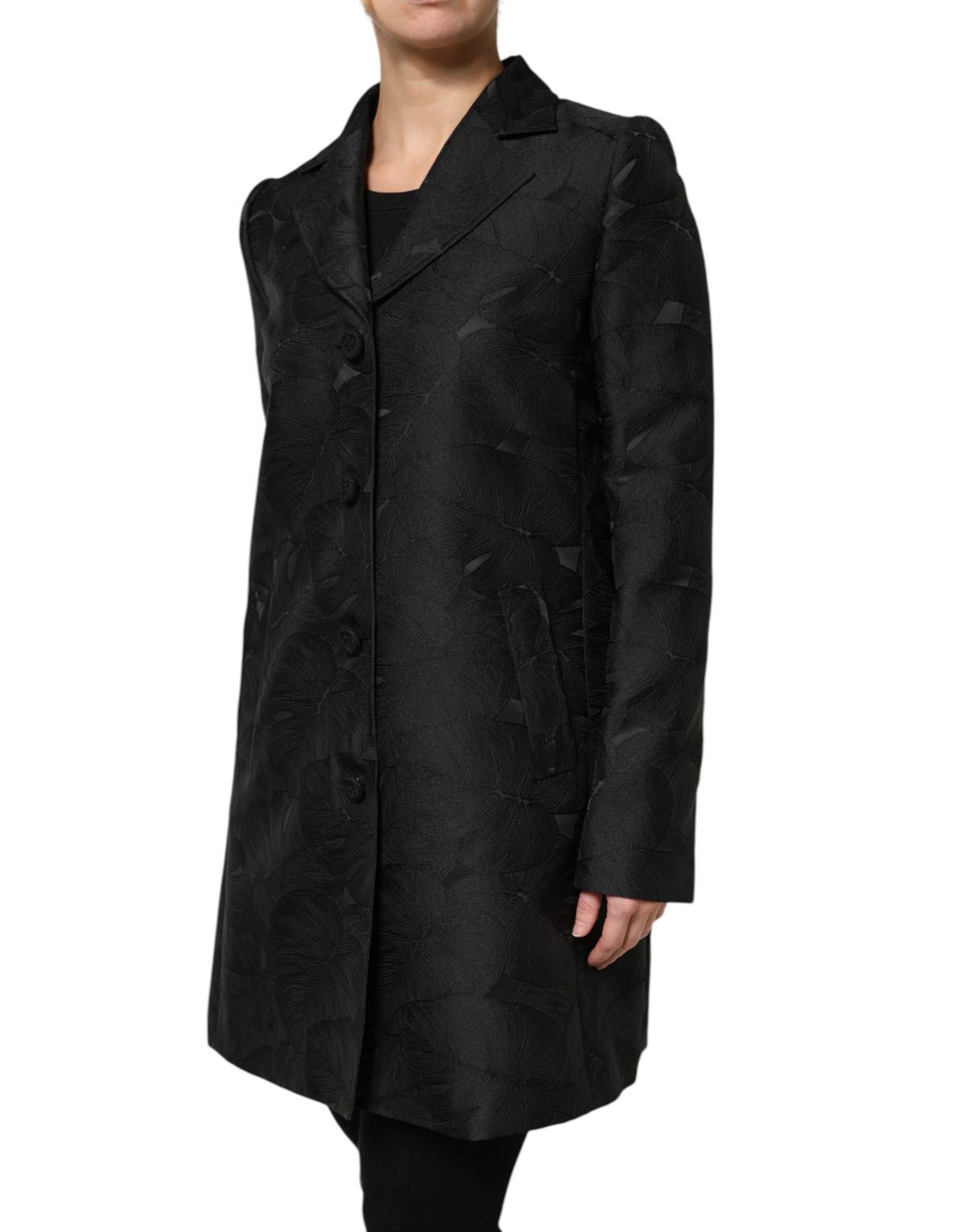 Trench Dolce & Gabbana femme long droit en polyester noir – KOS2319