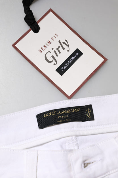 Jean Dolce & Gabbana femme à sequins fleurs blanc – PAN76309