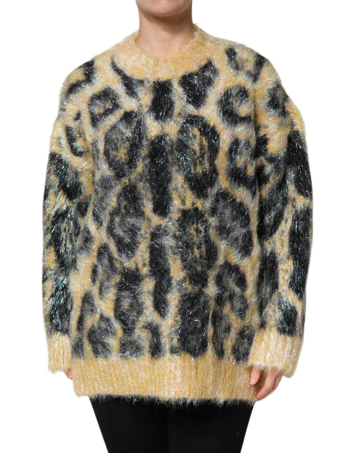 Pull Dolce & Gabbana femme léopard en mohair multicolore – TSH90442
